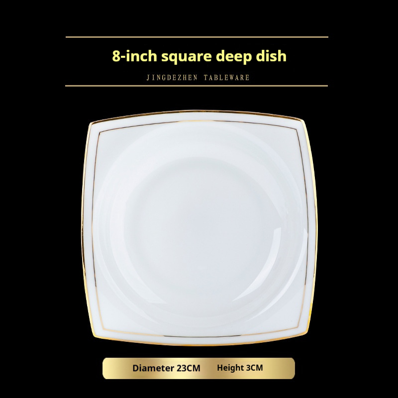 White -8inch Square Deep Plate
