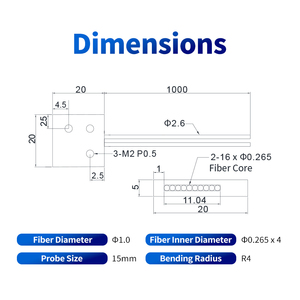 FUWEI FWT16-10ML-06-M Stable Performance and Precise <strong>Detection</strong> Semi Transparent <strong>Objects</strong> Fiber Optic <strong>Sensor</strong>