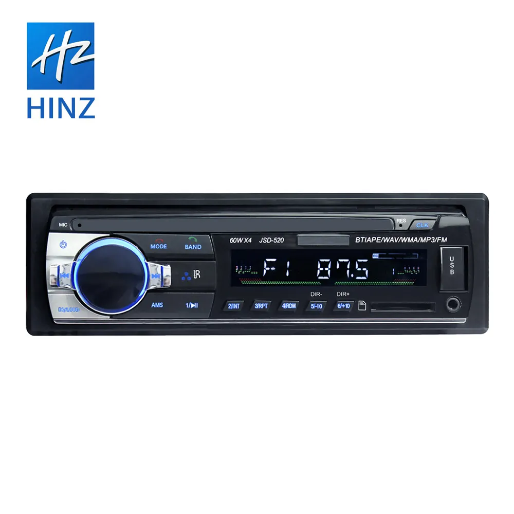 HINZユニバーサルカーラジオステレオjsd5201dinカーmp3プレーヤー (BT aux usb付き)