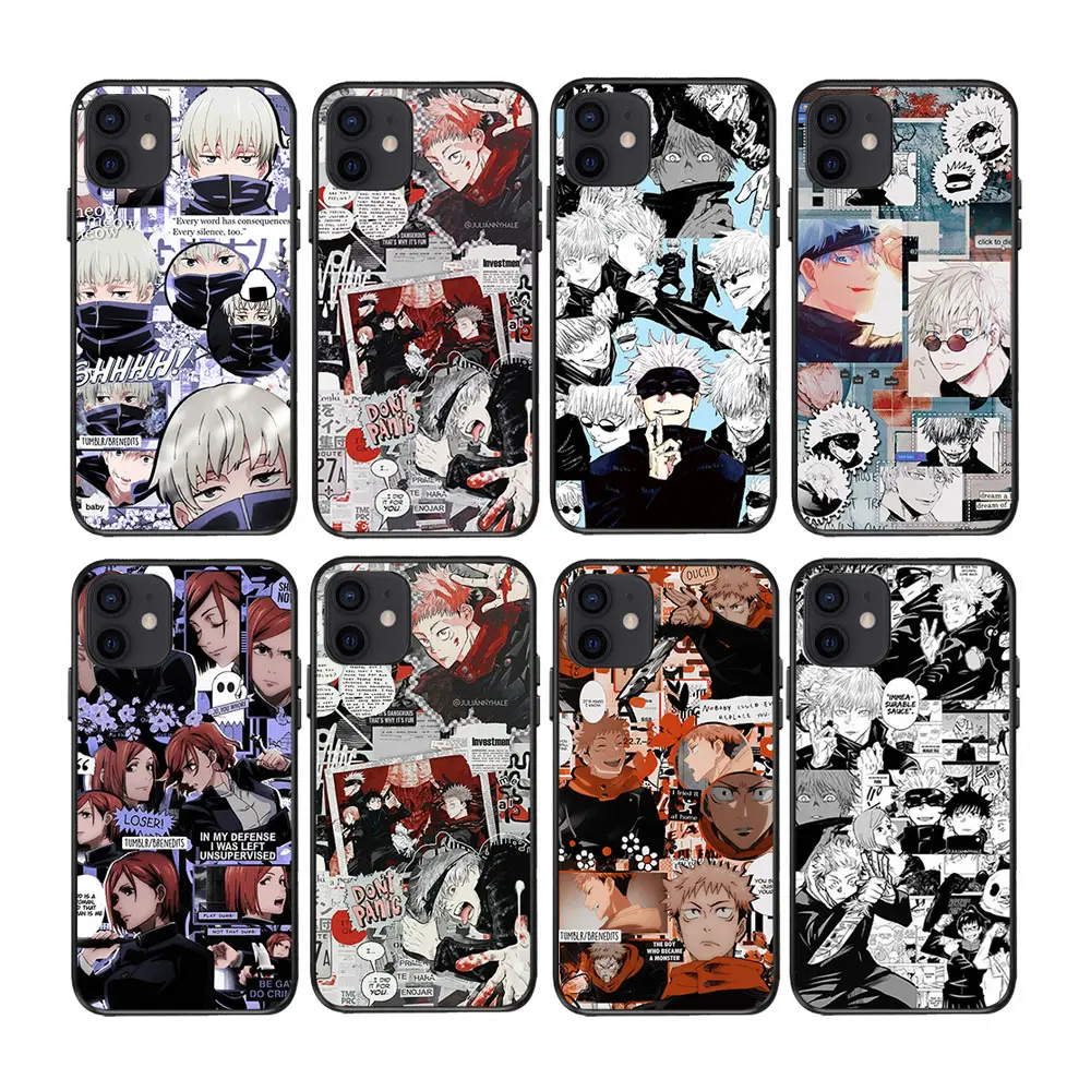 INS Hot sale Japanese hot-blooded anime Jujutsu kaisen sofe TPU phone case For iPhone 13 12 11 Pro max 14 pro max 7 8 plus