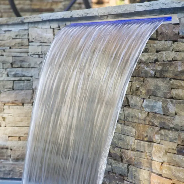 Parede De acrílico Pendurado Pura Descida Cortina Cachoeira Piscina Interior de Água da Fonte de Água Ao Ar Livre Com Luz Led