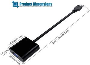 Convertidor de adaptador USB 3,0 a VGA macho a hembra, compatible con alta resolución 1080p - Product Image 3