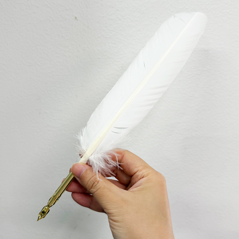 White feather pen