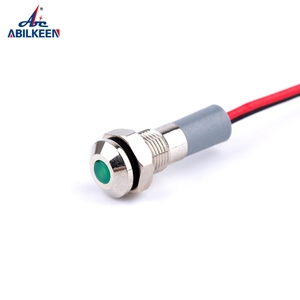 Waterpoof 48V 110V Dot LED ánh sáng phẳng chamfer đầu 6mm chỉ số ánh sáng kim loại đèn tín hiệu có dây 150mm cáp dài cho xe hơi - Product Image 2