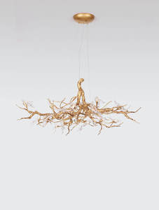 Hoge Kwaliteit Decoratie Sfeer Bar Hotel Gouden Kroonluchter Plafondlamp Vogel Vorm Led Decoratieve Boomtak Hanglamp - Product Image 3