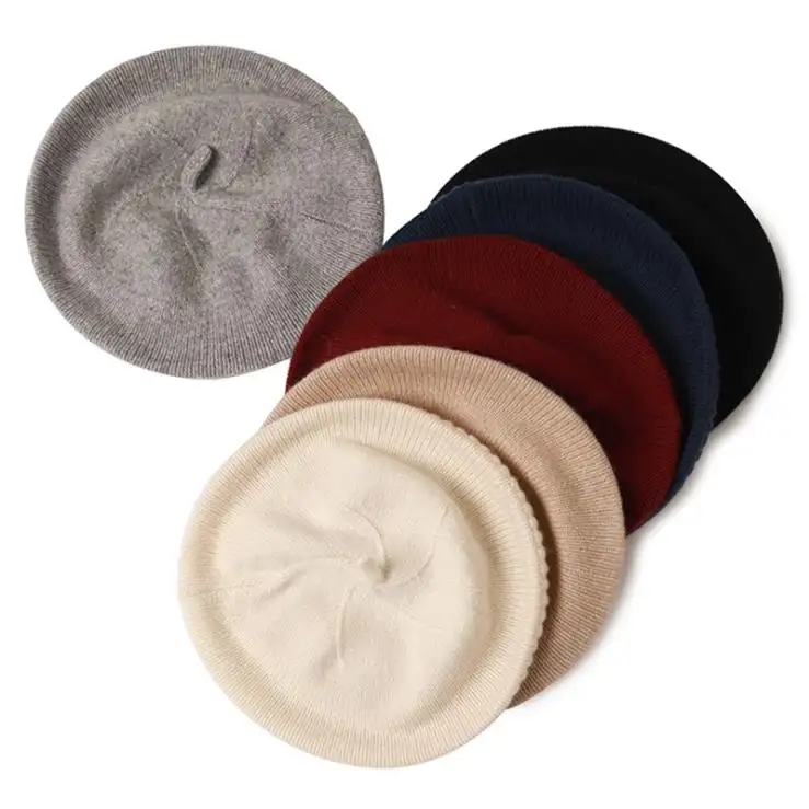 Милый дешевый Зимний вязаный берет из 100% кашемира, Женская Роскошная шапка ny, шапки унисекс с пользовательским логотипом