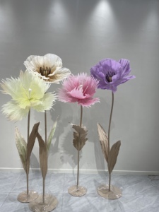 <strong>K</strong>-514 Independent Designer Hand-paints Giant <strong>Flowers</strong> and Completes Floor-to-ceiling Installation Different <strong>Flower</strong> Best Price - Product Image 4