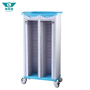 China Manufacture High Quality Mobile Hospital Double Row <strong>100</strong> Grid Medical ABS case <strong>Trolley</strong> with Lock Drawer Weighing Strong - Product Image 1
