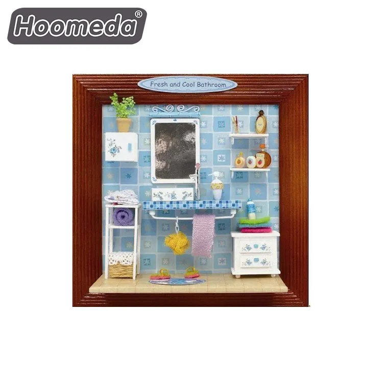 Hongda Desenvolvimento Criativo De Banheiro Legal Mini Diy Doll House Framed Crafts