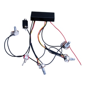 Vente en gros 3 bandes EQ <span class=keywords><strong>Active</strong></span> Bass Pickup Circuit Guitare Faisceau de câblage Préampli avec 1V2T1J Interrupteur 2 voies 500K Pots Boutons de commande