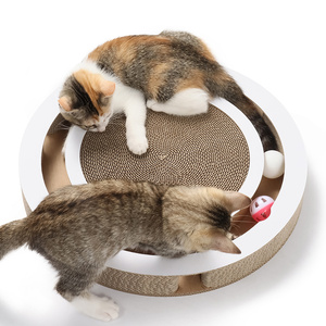 インタラクティブボール付き猫スクラッチャーおもちゃラウンジ段ボール多目的耐久性段ボール一体型段ボール