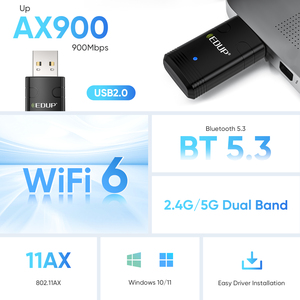 EDUP AX910S Wifi 6 Driverless <strong>Network</strong> Card AX900 External Dongle 900Mbps USB Wifi <strong>Adapter</strong> With Bluetooth 5.3 for PC Win10/11 - Product Image 3