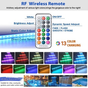 ステンレス鋼の滝マルチカラーLed照明付きスイミングプール噴水噴水プール滝 - Product Image 3
