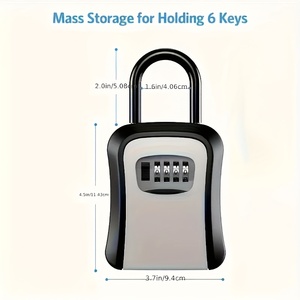 Grey bãi biển Keyless lưu trữ mật khẩu ngoài trời an toàn an ninh realtor treo kim loại cầm tay an toàn chìa khóa xe Locker khóa hộp cho các phím - Product Image 4