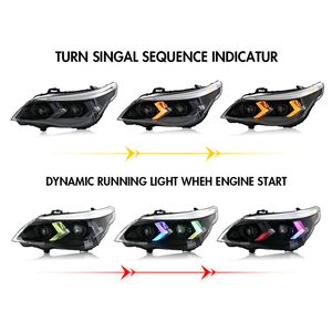 ชุดไฟหน้า LED รถยนต์ดัดแปลง E60 BMW 5 Series 2008-2010โปรเจคเตอร์คู่ LED RGB DRL - Product Image 4