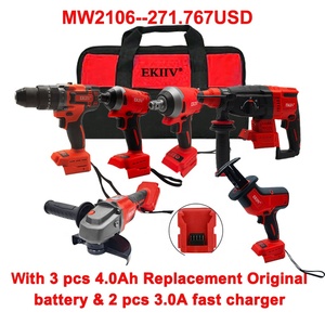 EKIIV新しい21v6.0A 5.0A4.0Aコンボ電動工具キットセット20v18v電動工具コンボキットコードレス特殊ワイヤレスツールコンボセット - Product Image 2