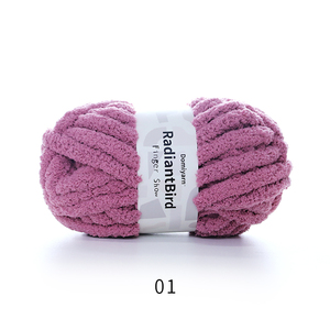 Domi Thương Hiệu Tùy Chỉnh Đầy Màu Sắc Chân Không Đóng Gói Ngón Tay Hiển Thị 226G Cho Crochet Đệm Chăn Chunky Chenille Sợi - Product Image 6