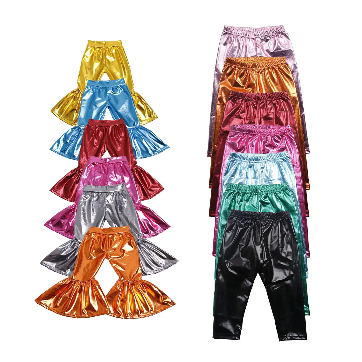 Wholesale Children's PU Leather Pants Autumn Winter Girls Leggings Plus Kids Leggings Kids Clothing Pants