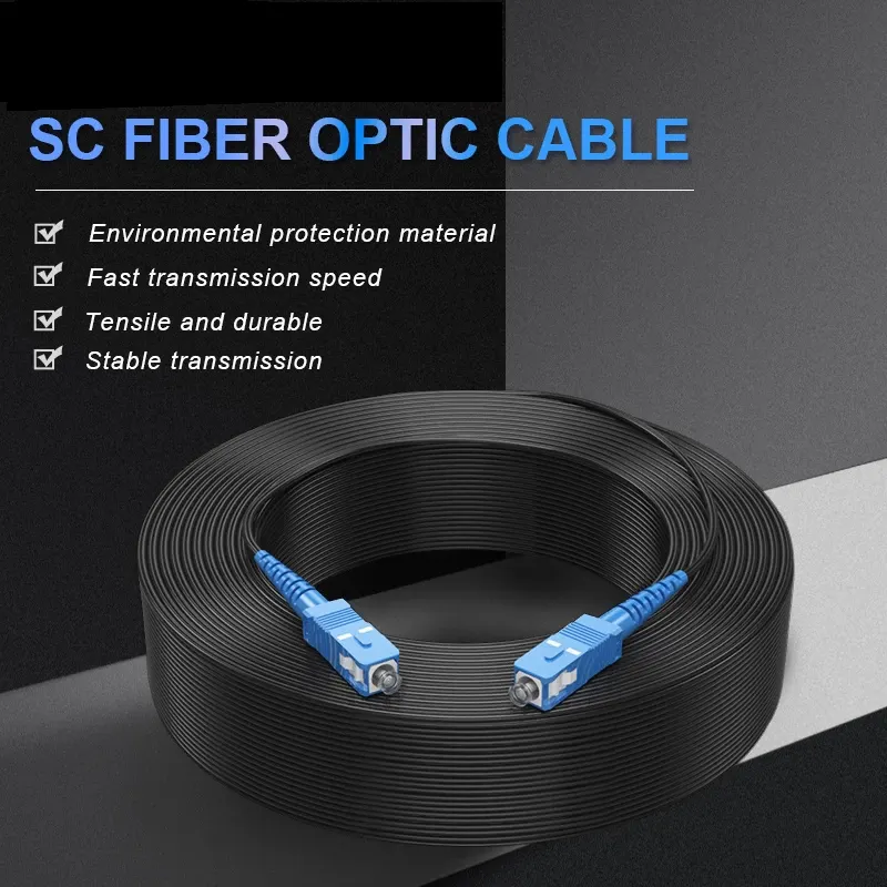 Outdoor FTTH SC Patch Cord Pre-terminated LSZH Fiber Optic Drop Cables For Long Distance Transmission