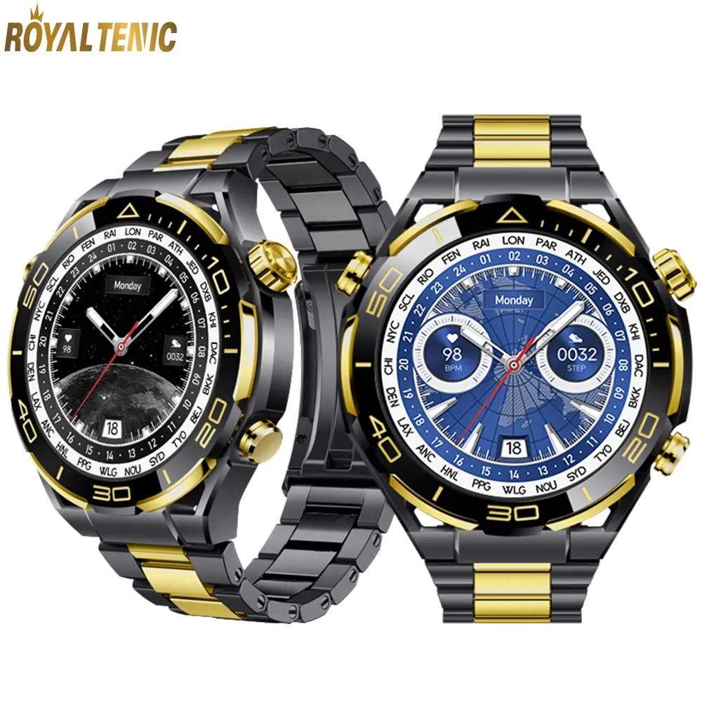 GS Ultimate 2 BT Call Gold Round Health Smartwatch 2024 Montres intelligentes Relojes inteligentes Fashion Smart watch for Men