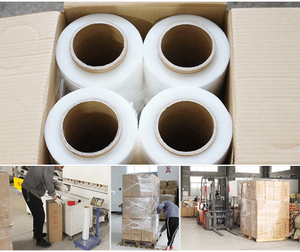 LLDPE มือยืดฟิล์มห่อพาเลทห่อม้วนจัมโบ้ 50 ซม.ยึด PVC ห่อธุรกิจช้อปปิ้งคุกกี้สติกเกอร์หัตถกรรมโลโก้ที่กําหนดเอง - Product Image 5
