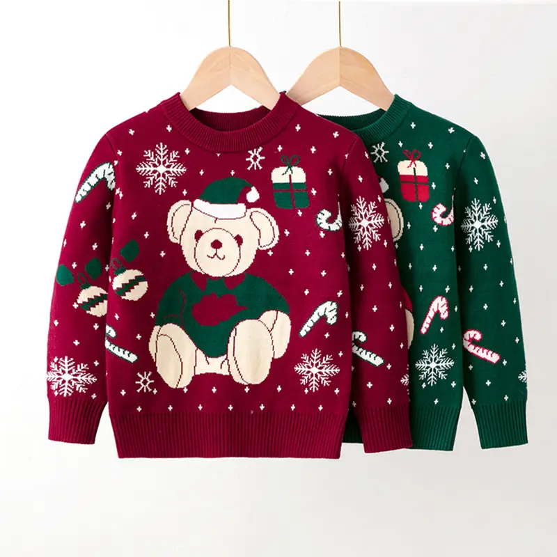 Осенне-зимняя детская одежда RTS, пуловер для малышей, Мультяшные свитера, Вязаный рождественский свитер для детей