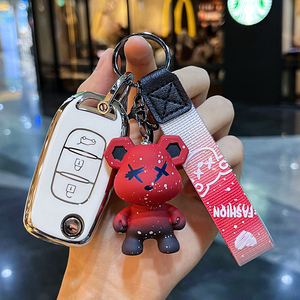 Silver Edge TPU <strong>Key</strong> Cover with Keychain Fit for Renault Clio <strong>Espace</strong> 5 Master Bus Talisman Megane Protector Holder Accessories - Product Image 3