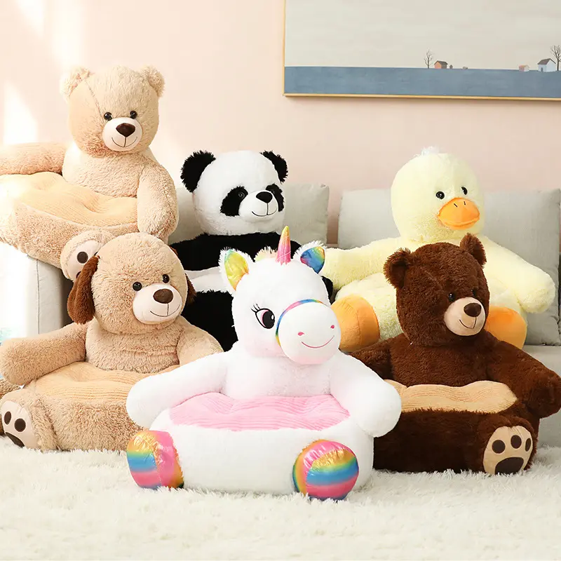 Sıcak satış oyuncak ayı Panda Unicorn ördek peluş oyuncak çocuk kanepe peluş sandalye kanepe yumuşak yastık çocuk koltuğu hediye