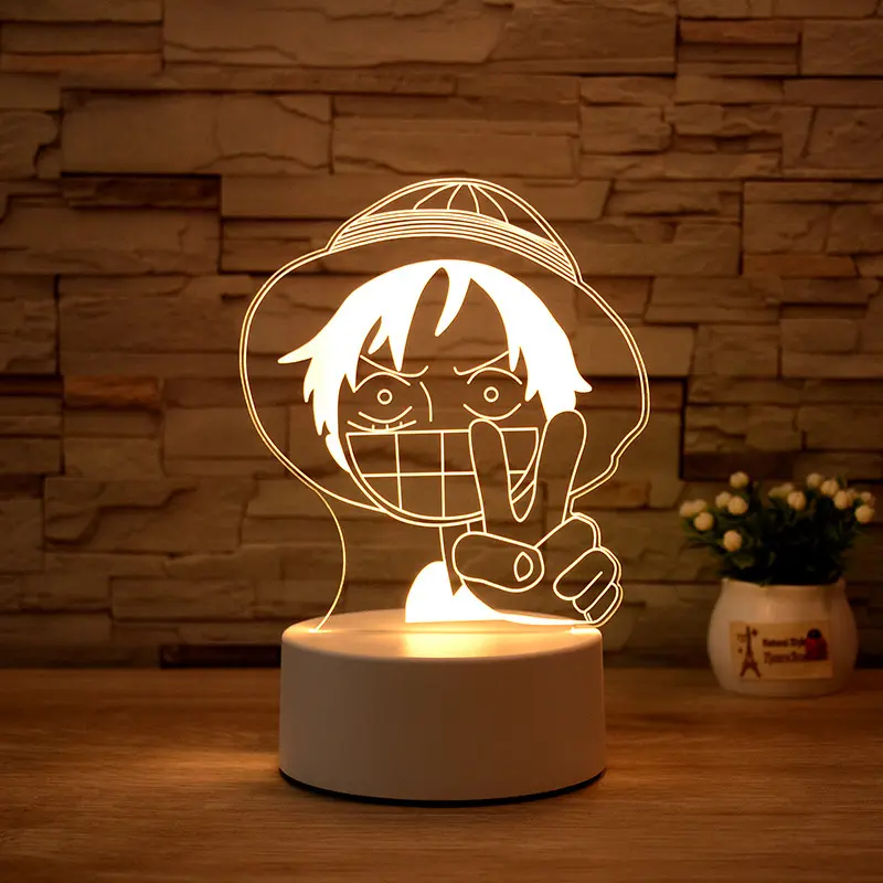 Ensemble de boîte-cadeau de support de lumière de nuit de base de lampe à led 3d personnalisée et tableau vierge transparent