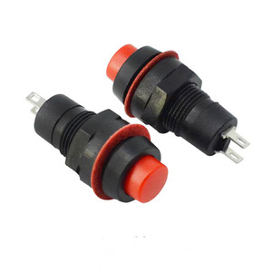 2 inserti a testa piatta interruttore a pulsante rosso in metallo interruttore a pulsante struttura elettronica per 250v/24v/220v/12v 10A plastica - Product Image 1