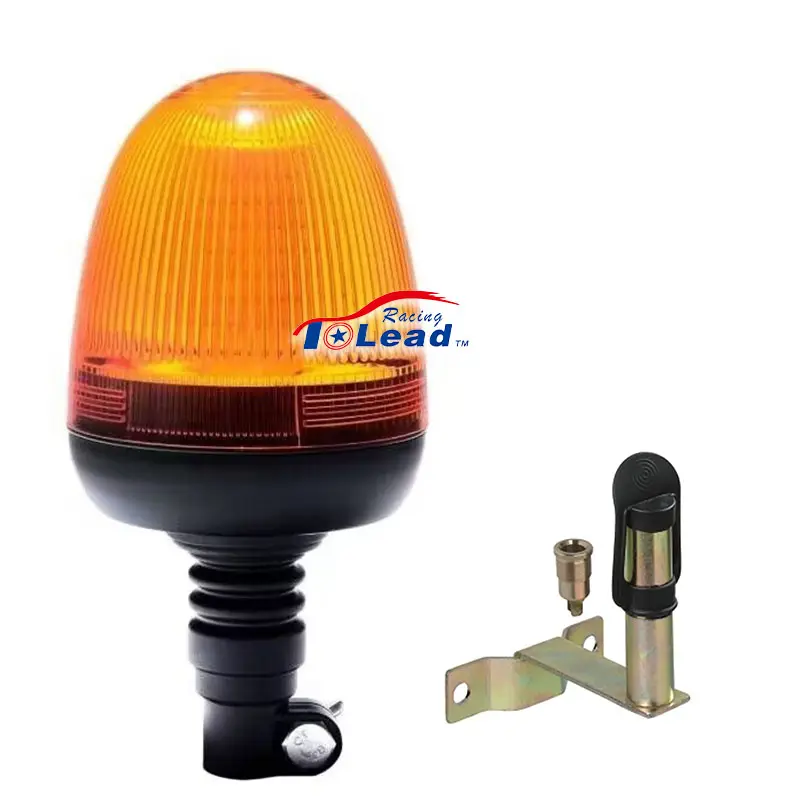 Prêt à expédier ambre Flexible support de poteau LED lampe rotative d'urgence étanche trafic stroboscopique avertissement balise clignotant lumière rotative