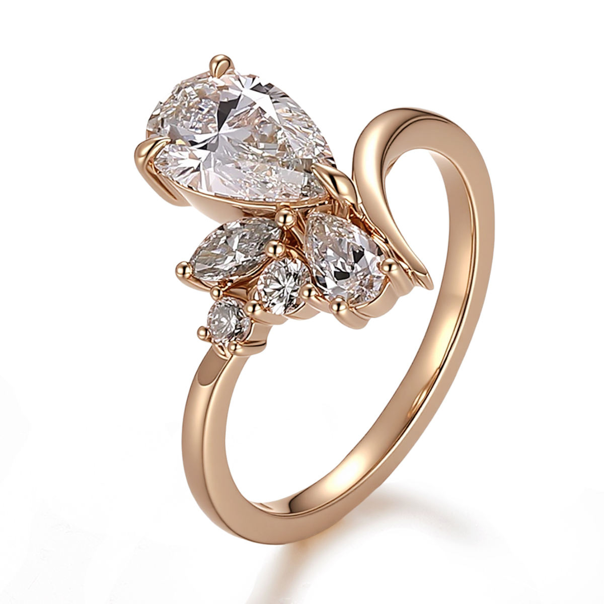 แหวนเพชรแล็บทองแท้ 10k