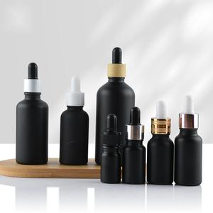 Hot Sale Empty 5ml 10 20 30 40 50 <strong>100</strong> <strong>ml</strong> Matte Black Essential Oil Glass Dropper Bottle with Packaging <strong>Box</strong> - Product Image 6