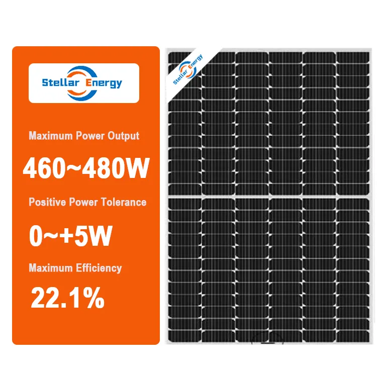 Stellar Energy India Thailand Company 460W 465W 470W 475W 480W tipo n paneles solares para alimentar la casa