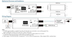 D4-WPS LED denetleyici 4 kanal sabit voltaj IP67 su geçirmez DMX512 RDM dekoder - Product Image 6