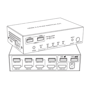 4K@60Hz 8bit RGB <strong>4</strong>:<strong>4</strong>:<strong>4</strong> HDR &amp; Audio Breakout Usb 3.0 4x1 HDMI 2.0 hdmi <strong>Kvm</strong> <strong>Switch</strong>
