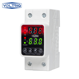 Voltriq logo Protector de corriente sobre y bajo voltaje 220V 63A 80A V Voltaje de protector VA ajustable para uso del sistema solar - Product Image 1