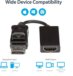 Ordenador DP 1,2 unidireccional a pantalla HDMI 2,0 Puerto de pantalla 4K DP A Adaptador HDMI (macho a hembra) - Product Image 5