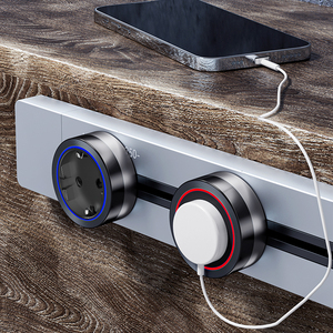 Flexible Power Rail <strong>System</strong> with LED Light Smart Office Desktop Wall Mounted&amp;<strong>Embedded</strong> Power Track Socket - Product Image 5