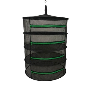 Growsun 2ft Durchmesser 6 Schicht Kräuter trocknungs regal Pflanze hängendes Netz Trocken netz mit grünem Reiß verschluss