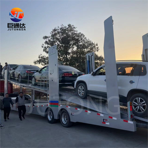 聚通工厂汽车运输车半挂车液压2轴汽车运输车半挂车带大折扣卡车