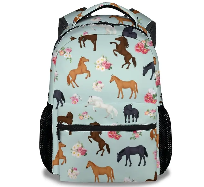 ODM 16 Zoll Horse Green Rucksäcke Kunden spezifische School Aesthetic Lightweight Bookbag Mint Green Rucksäcke für Frauen