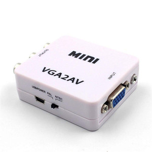 Detecta y convierte automáticamente 1080P VGA2AV convertidor adaptador VGA a AV RCA convertidor