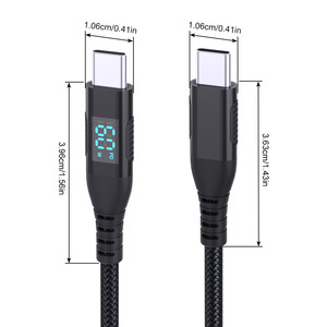 USB C จอแสดงผลดิจิตอลชาร์จเร็วสุด60W 100W สายชาร์จเร็วสำหรับโน้ตบุ๊คสำหรับ Apple Huawei NYLON Braid SHIELDING COM - Product Image 2