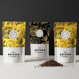 לוגו מותאם אישית 250g 500g 1 ק "ג שטוח תחתון קפה זיפלוק שקית זיפלוק קפה עם שקית זיפר