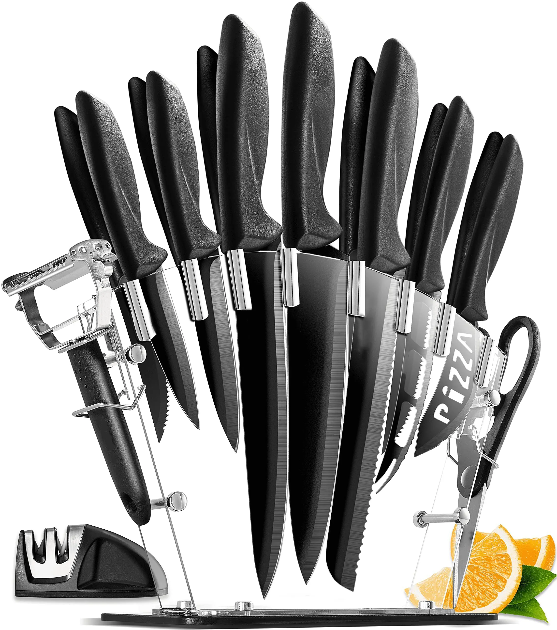 17pcs cuchillo y accesorios de juegos juego de cuchillo messer couteaux cuchillo de cocina chef facas rambo cocina chefs cuchillos