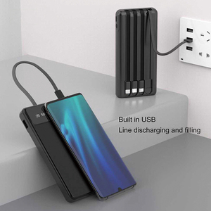 New <strong>Design</strong> 10000mAh Power Bank High Capacity Portable Charger with 4 in 1 Build in Cable Dual <strong>Input</strong> &amp; Output for Mobile Phone