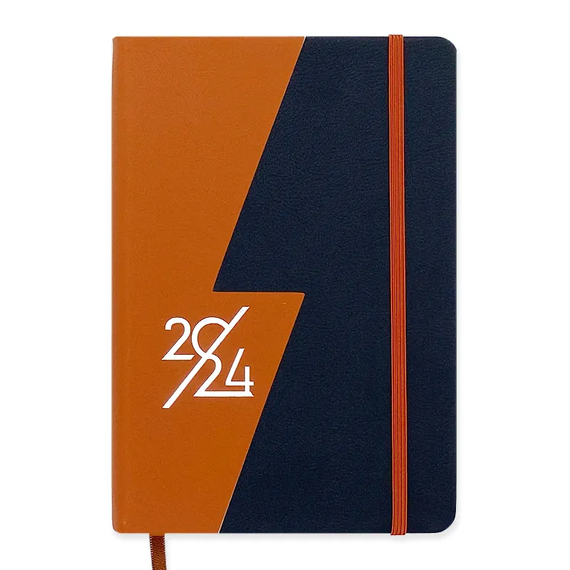 Wholesale 2024 Bulk A5 Custom Printing Spanish Agenda Pu Hardcover Journal Notebook with Elastic Band
