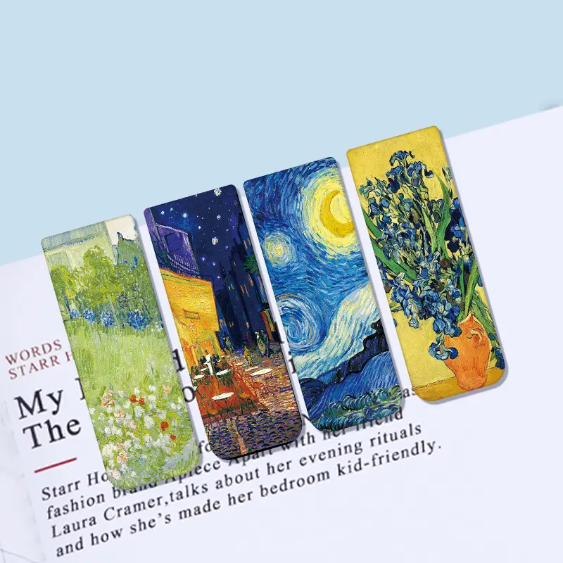 4 Pieces Per Pack Bookmark Suit Creative World-Famous Painting Monet Van Gogh Retro Style Artistic Art Book Page Holder