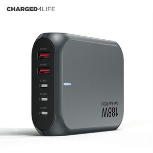188W çok portlu masaüstü şarj cihazı 5 Port GaN PD 3.1 hızlı taşınabilir tip C şarj ile ab abd İngiltere AU tak güç kaynağı adaptörü - Product Image 1